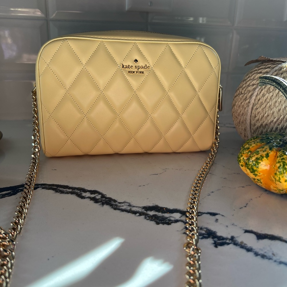 Kate Spade Yellow Quilted Crossbody Bag